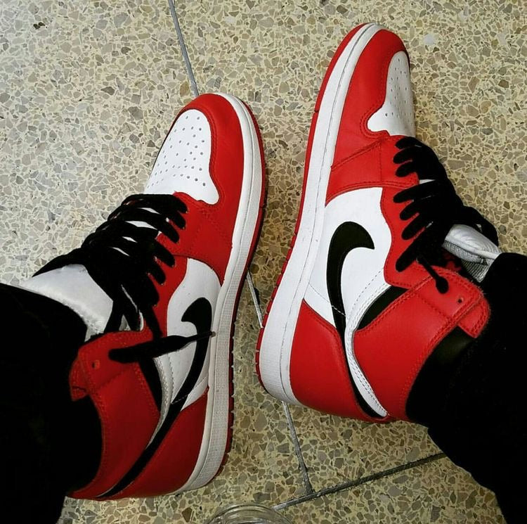 Designer RED Black White Jordan 1 CHICAGO High Q AJ1 UNISEX ( Customs And Box ), Jordan 1 Sneakers FREE SHIPPING WITH FEDEX