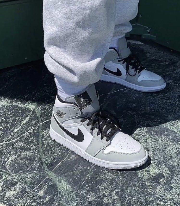 Designer Jordan 1 Mid Light Smoke Grey High Q