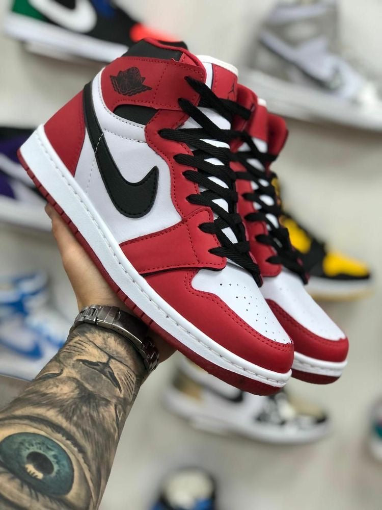 Designer RED Black White Jordan 1 CHICAGO High Q AJ1 UNISEX ( Customs And Box ), Jordan 1 Sneakers FREE SHIPPING WITH FEDEX