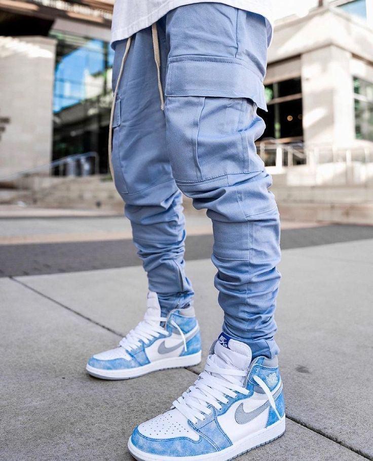 Designer Blue White Jordan 1 High Q ( Customs And Box ), Jordan 1 Sneakers Active