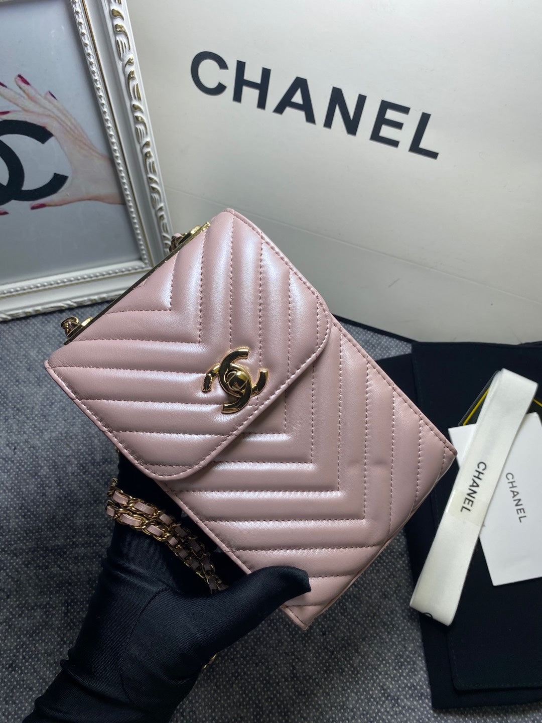 CHL Chevron Trendy CHL Phone Light Purple Bag For Women 18cm/7in