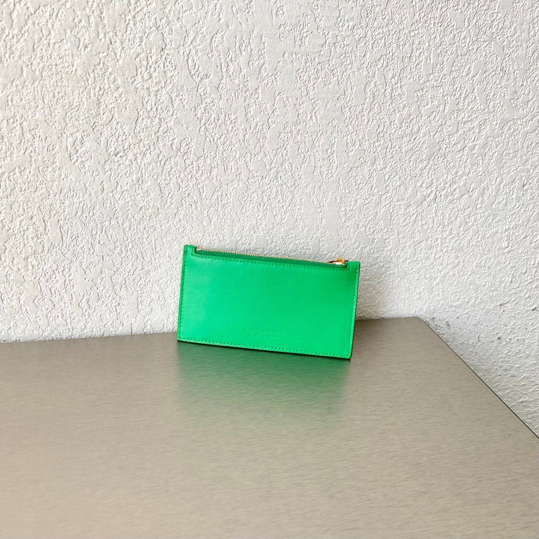 BV Zipped Card Case Green, For Women, Women’s Bags 5.5in/14cm 666939VCPP33722