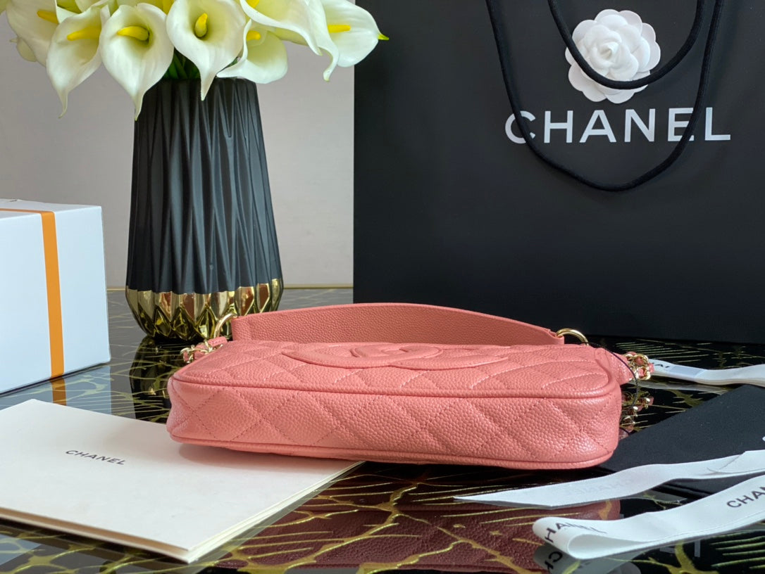 Chanel Classic Shoudlerbag PiNike For Women 9.8 in / 25 cm