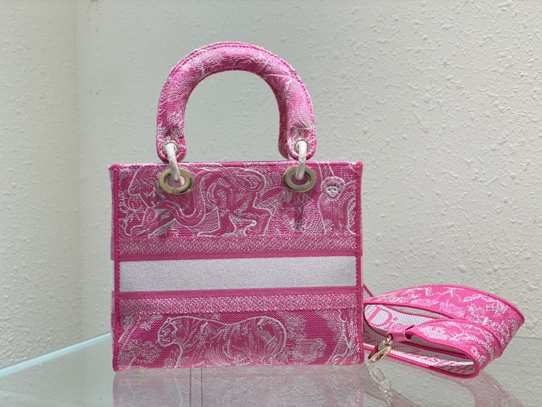 DI Medium Lady D-Lite Bag Pink, For Women, Women’s Handbags 24cm/9.5in CD M0565OROC_M956