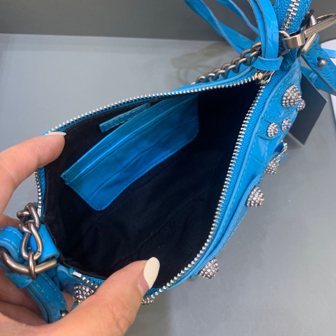 Balen Le Cagole Mini Bag With Chain Blue, For Women,  Bags 8.2in/21cm 69581423EJY4624