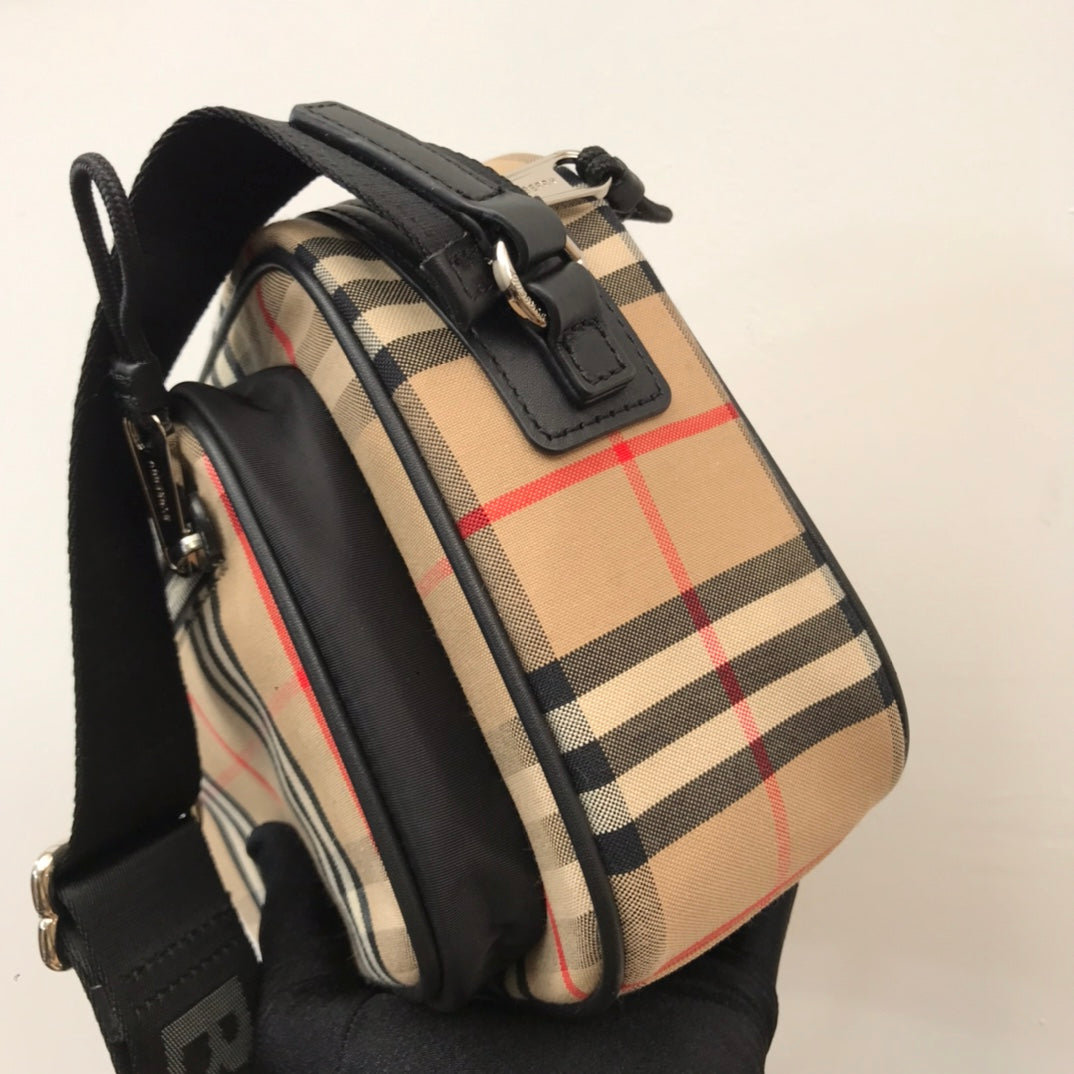 BB Vintage Check And Crossbody Bag For Men, Bags 8.6in/22cm