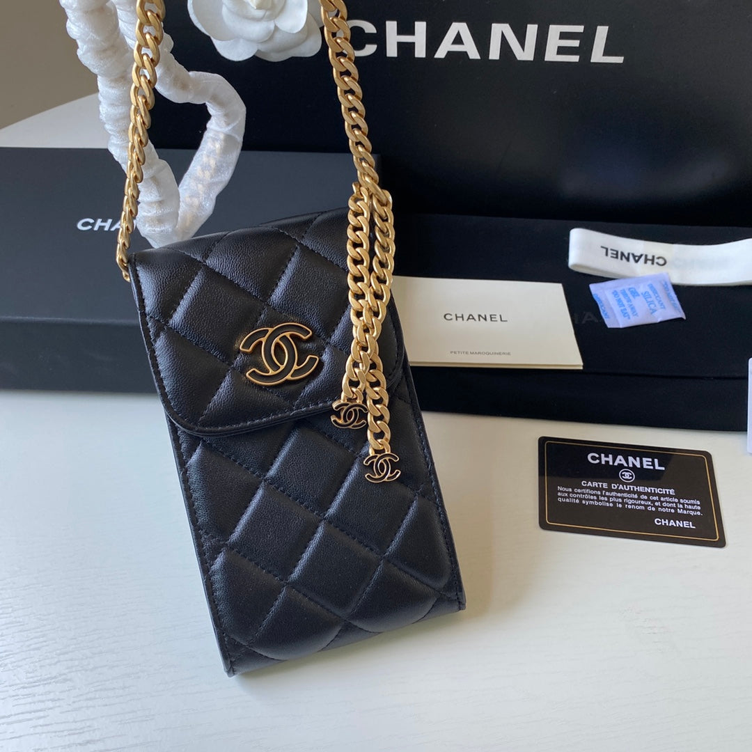 ChanelPhone Holder Black Bag For Women 15cm/6in