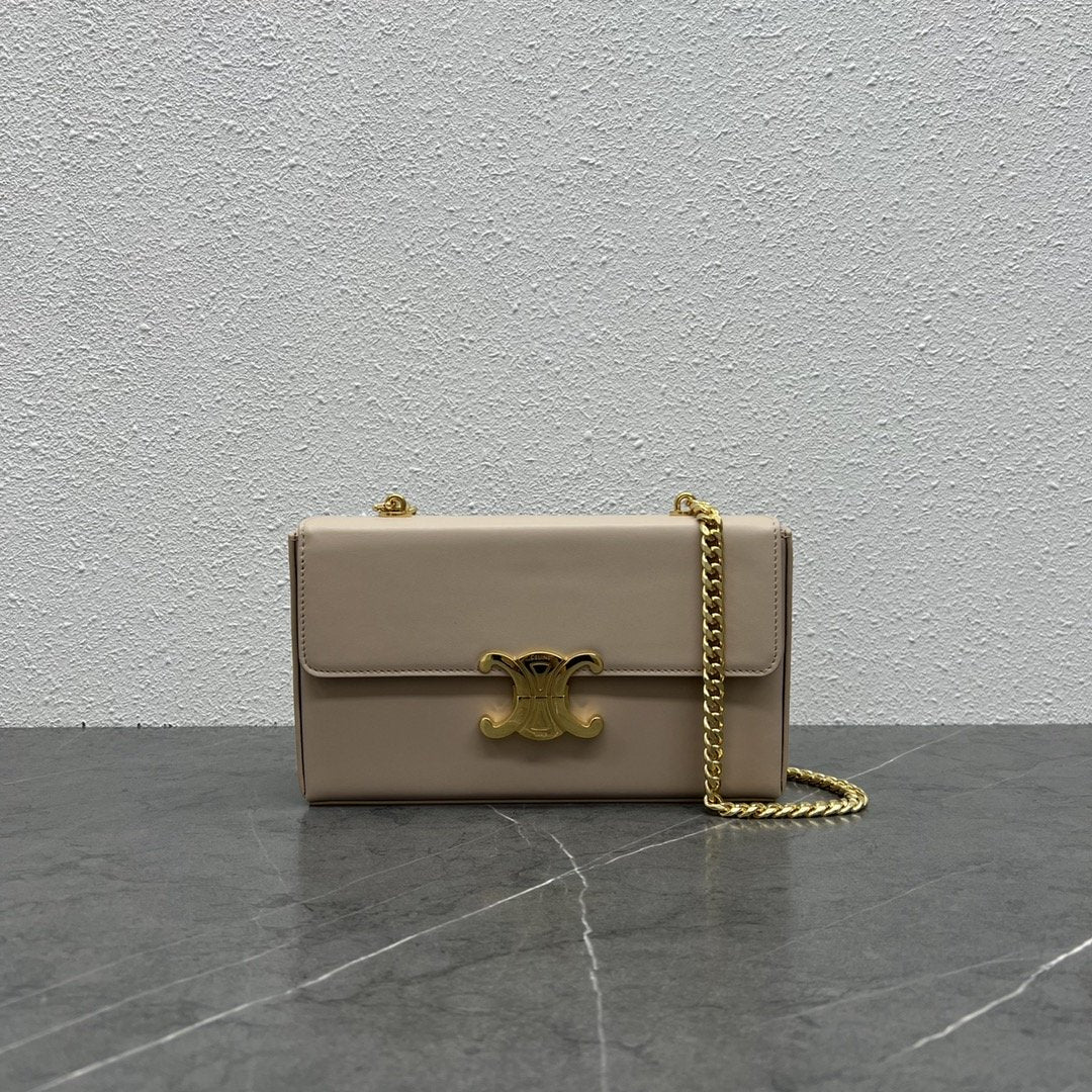 CE Chain Box Triomphe Bag Beige For Women 9in/22cm 