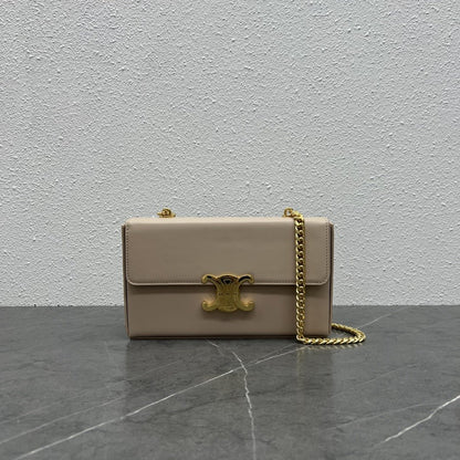 CE Chain Box Triomphe Bag Beige For Women 9in/22cm 