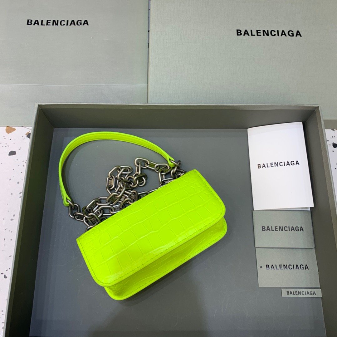 Balen Gossip Small On Chain Shoulder Bag Green Neon, For Women,  Bags 7.4in/19cm