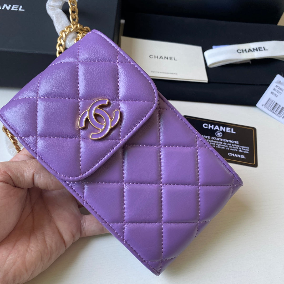 ChanelPhone Holder Purple Bag For Women 15cm/6in