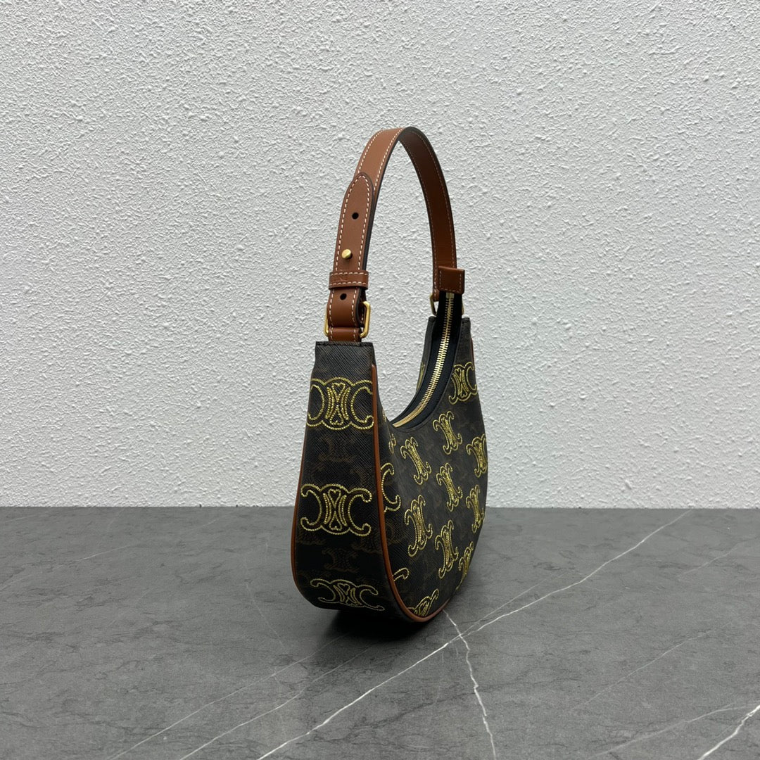 CE Ava Bag In Triomphe Canvas Xl Brown For Women 9in/23.5cm