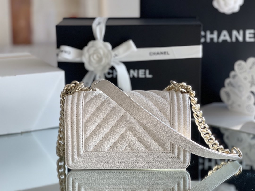 ChanelMini Boy Flapbag White For Women 5.9in/15cm