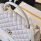 Chanel Coco With Top Handle Bag Gold Toned Hardware White For Women 11.4in/29cm