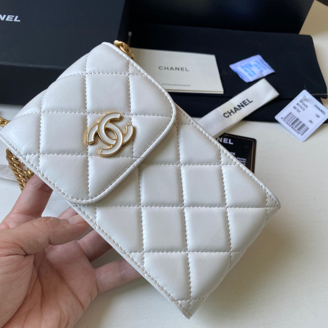 ChanelPhone Holder White Bag For Women 15cm/6in