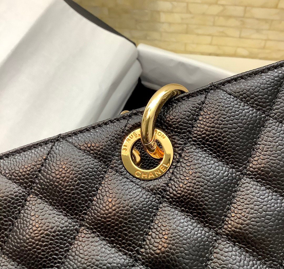 Chanel Classic Tote Bag Gold Toned Hardware Black For Women 13.3in/34cm