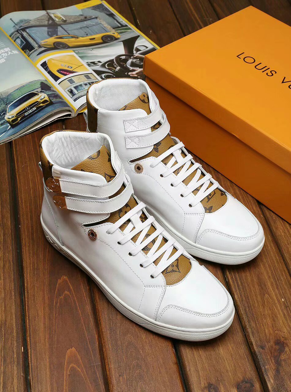 VO - LUV HIgh Top White Brown Sneaker