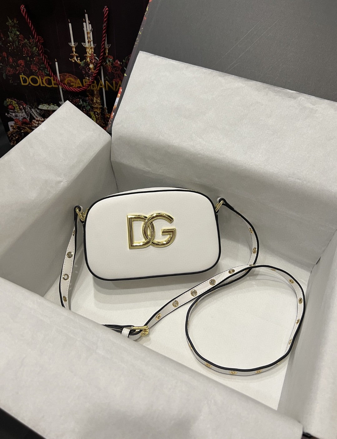 DG Crossbody 3.5 Bag White For Women 7.5in/19cm DG BB7095AW57680002