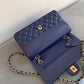 Chanel Classic HandBag Navy Blue For Women 9.9in/25.5cm A01112