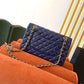 Chanel Classic HandBag Navy Blue For Women 9.9in/25.5cm A01112