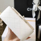 Chanel Classic Mini Flap Bag Silver Hardware White For Women 6.6in/17cm A35200