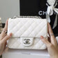 Chanel Classic Mini Flap Bag Silver Hardware White For Women 6.6in/17cm A35200