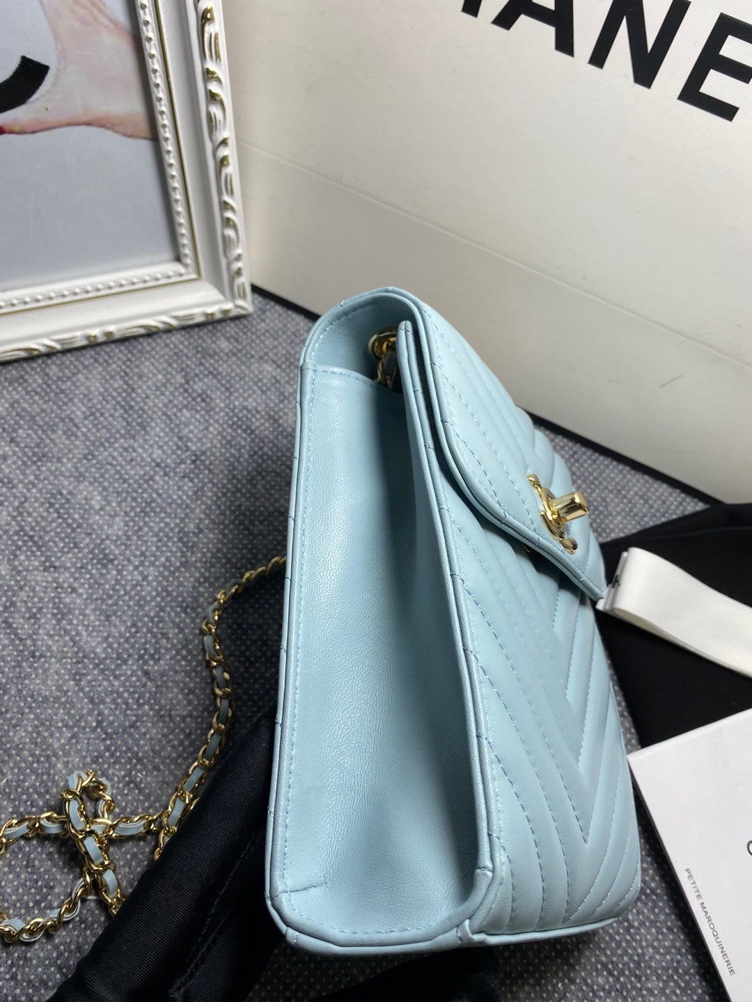 CHL Chevron Trendy CHL Phone Light Blue Bag For Women 18cm/7in