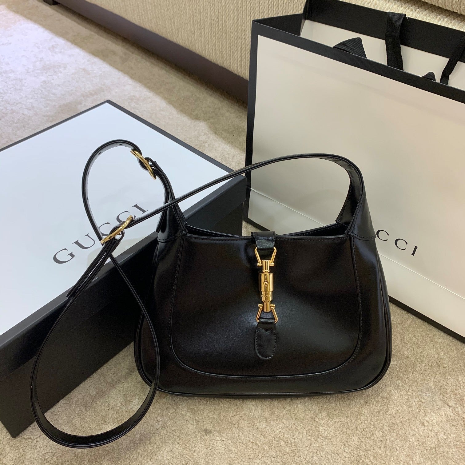 gg Jackie 1961 Small Shoulder Bag Black For Women 10.8in/27.4cm gg ‎636709 10O0G 1000