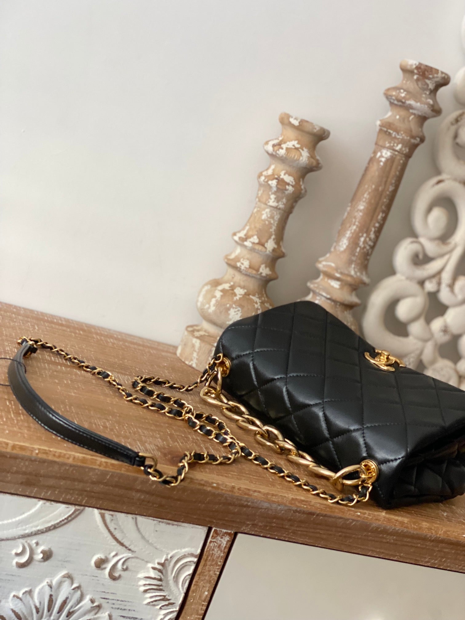 ChanelLarge Flap Black Bag For Women 23cm/9in