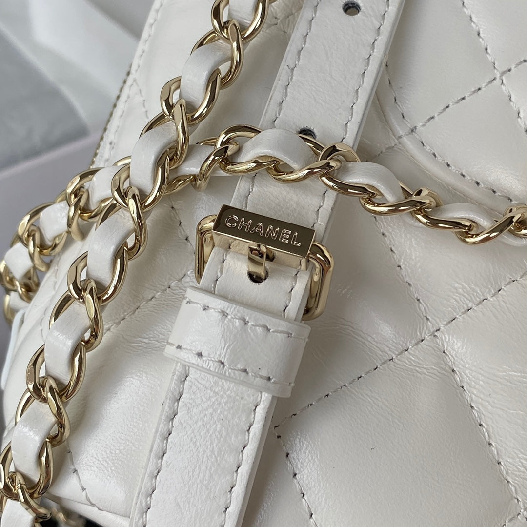 ChanelRucksack Backpack White Bag For Women 21cm/8in