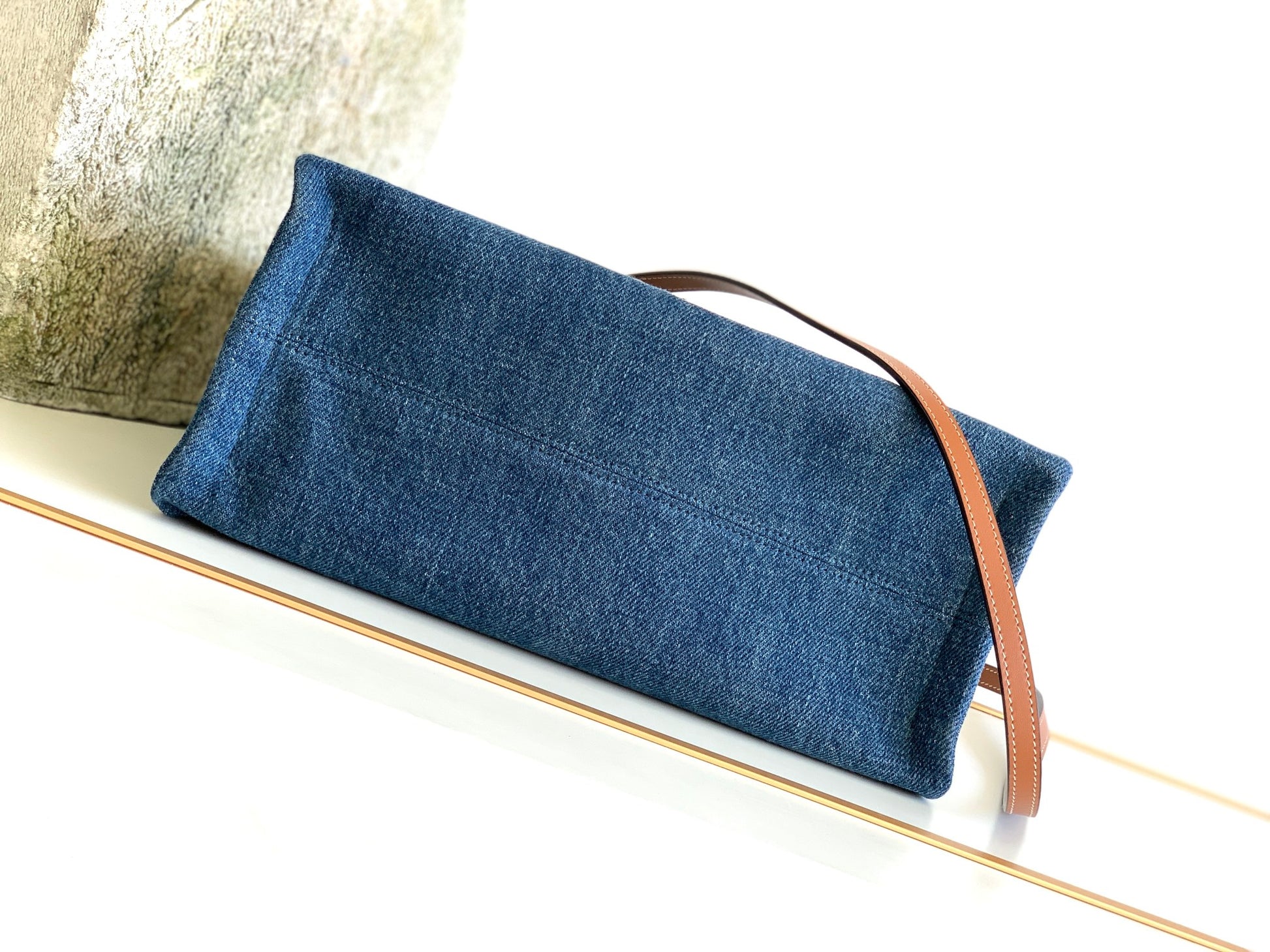 CE Small Denim Tote For Women 11.4in/29cm