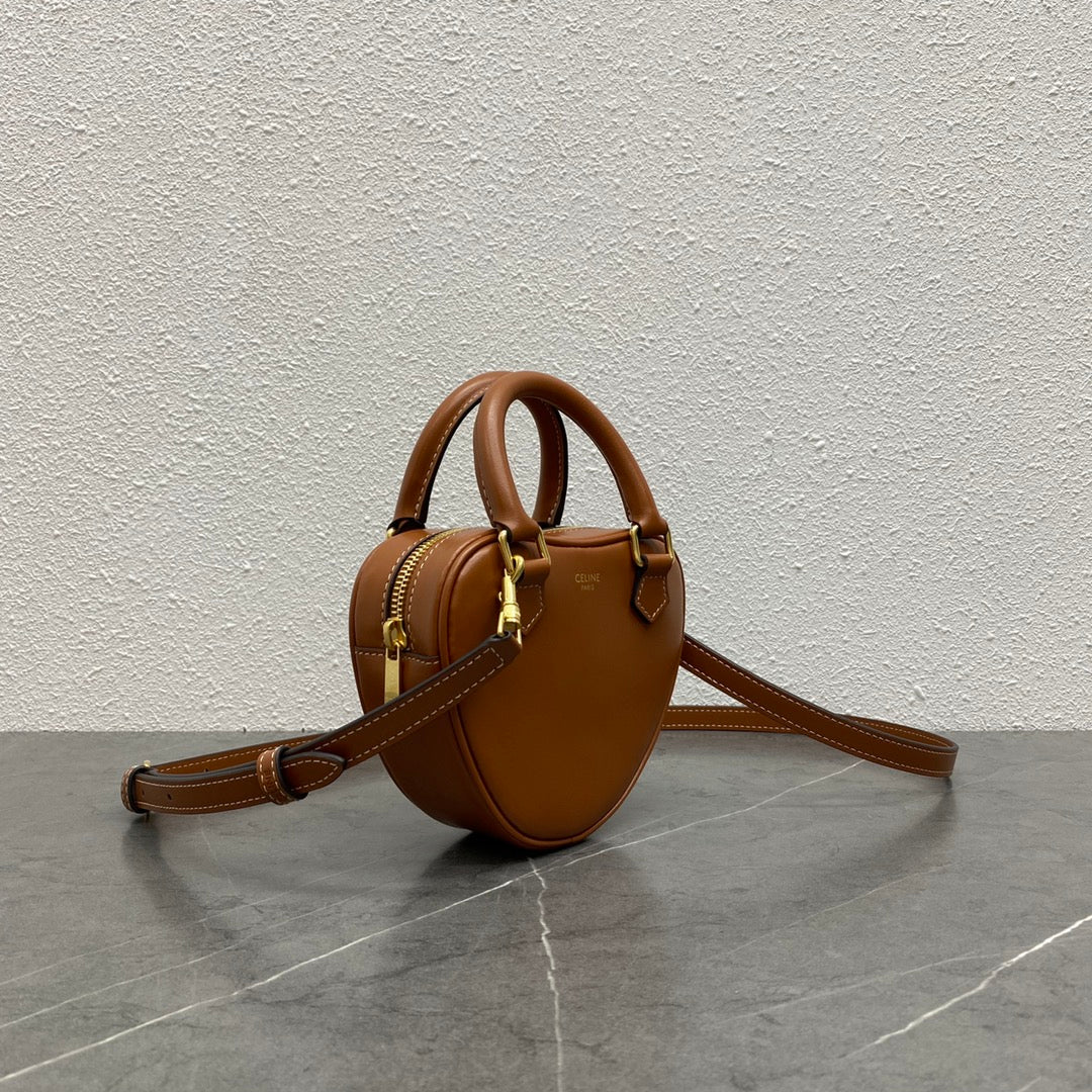 CE Medium Heart Bag Brown For Women 6in/14.5cm 198223DUA.04LU