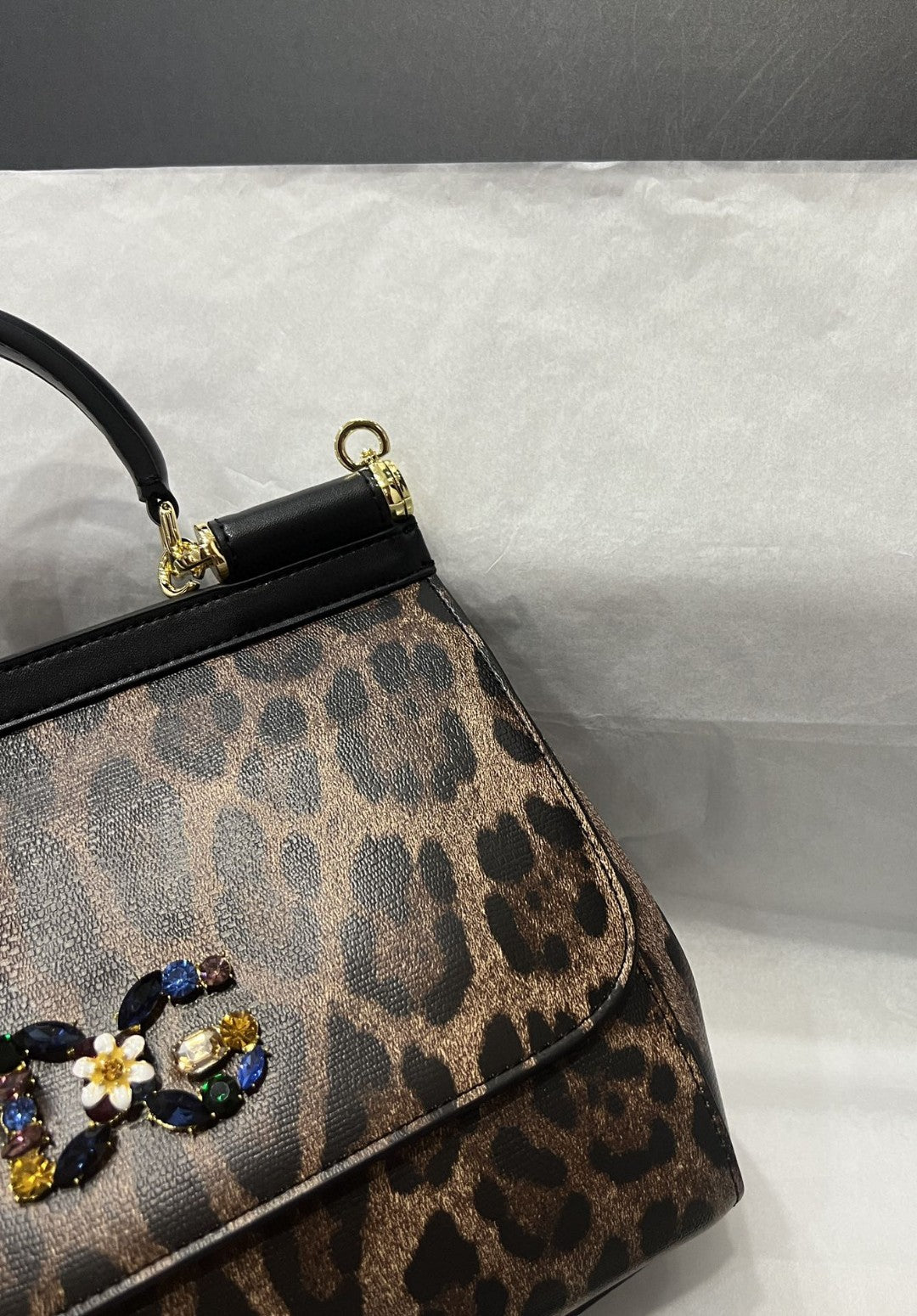 DG Sicily Bag In Leopard-Print Pony Hair Multicolour For Women 10.2in/26cm DG