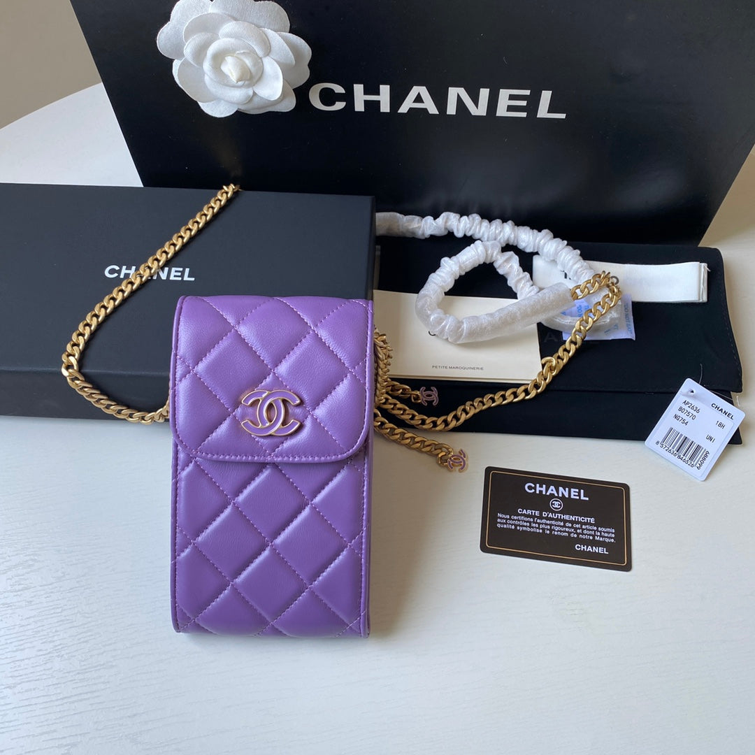 ChanelPhone Holder Purple Bag For Women 15cm/6in