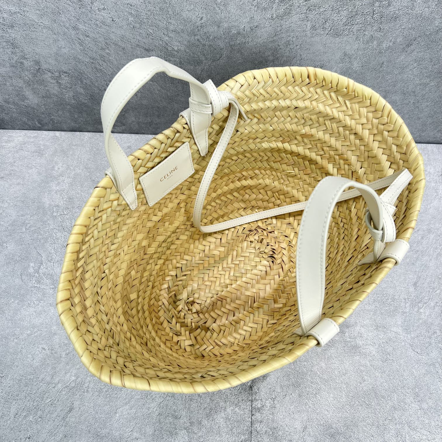 CE Teen Triomphe CE Classic Panier In Palm Leaves And Lizard White For Women 8in/20cm