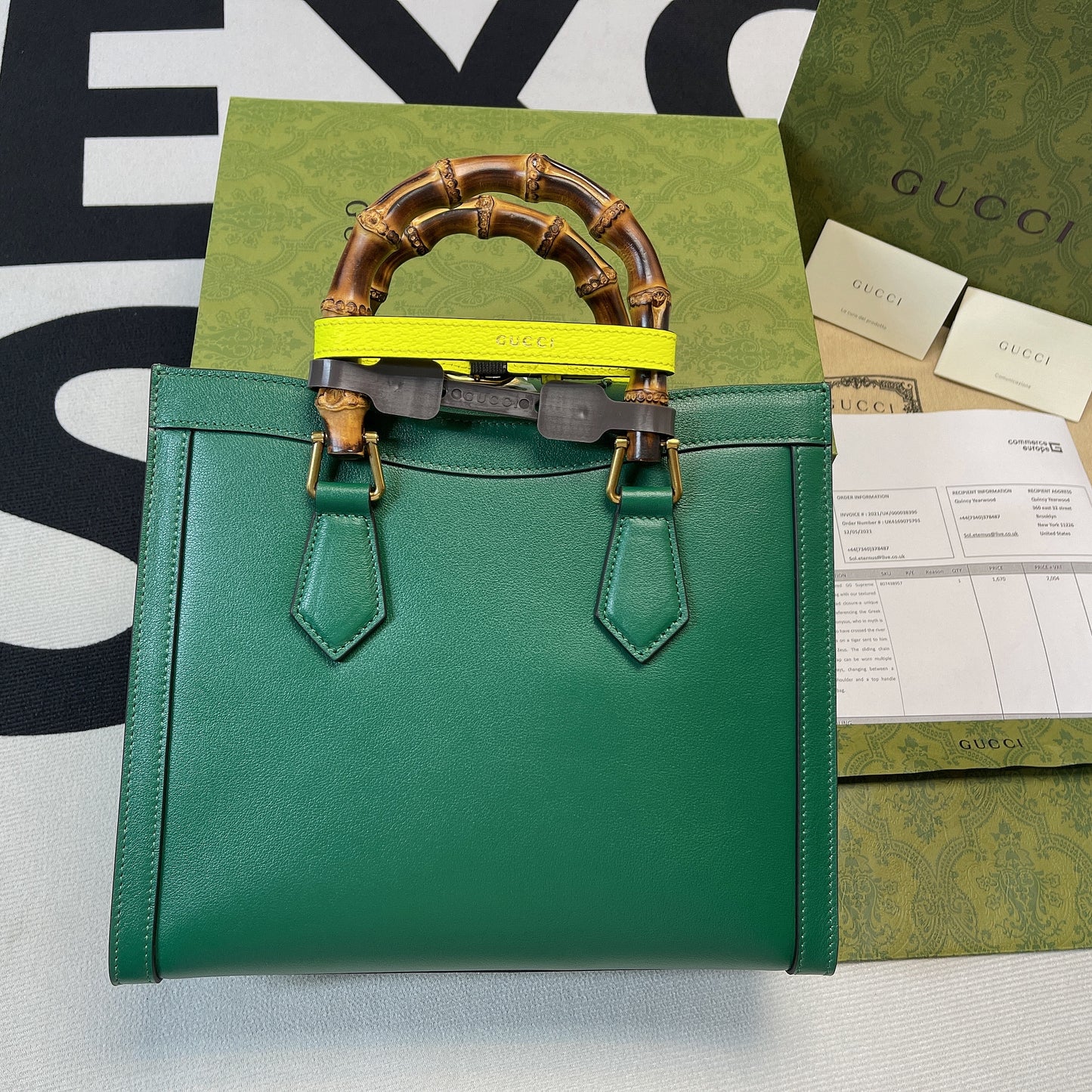 gg Diana Small Tote Bag Green For Women, Women&#8217;s Bags 11in/27cm gg ‎