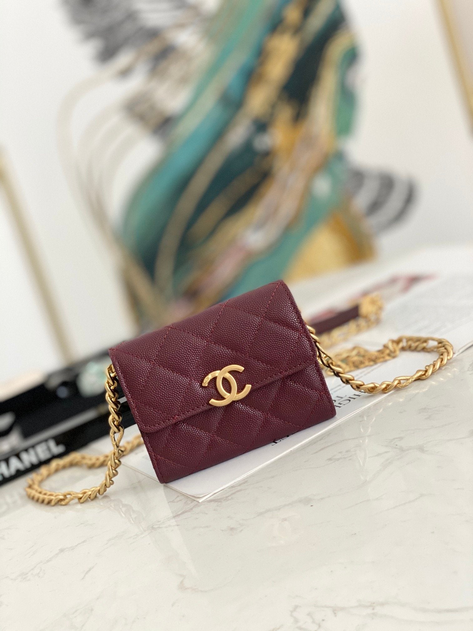 ChanelMini Flap Bag Gold Toned Hardware Red For Women 4.7in/12cm