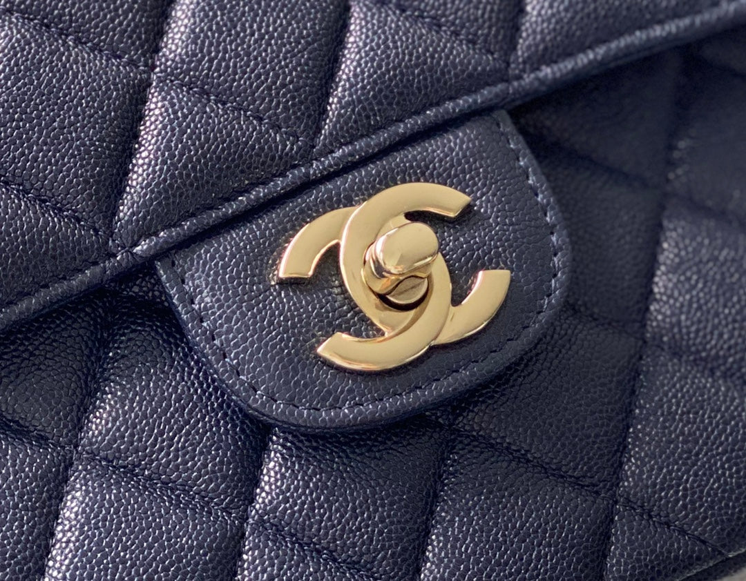 Chanel Classic Handbag 26cm Dark Blue For Women A01112