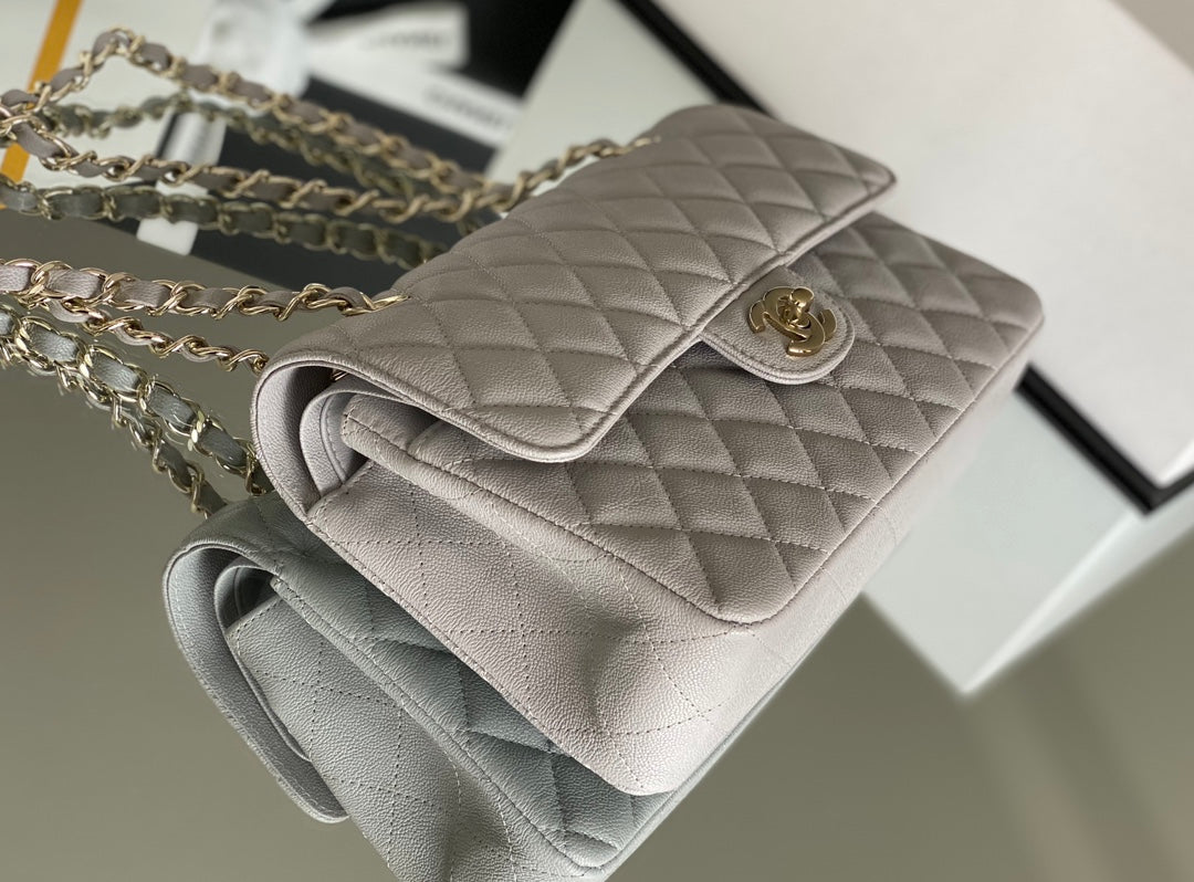 Chanel Classic Handbag 26cm Grey For Women A01112