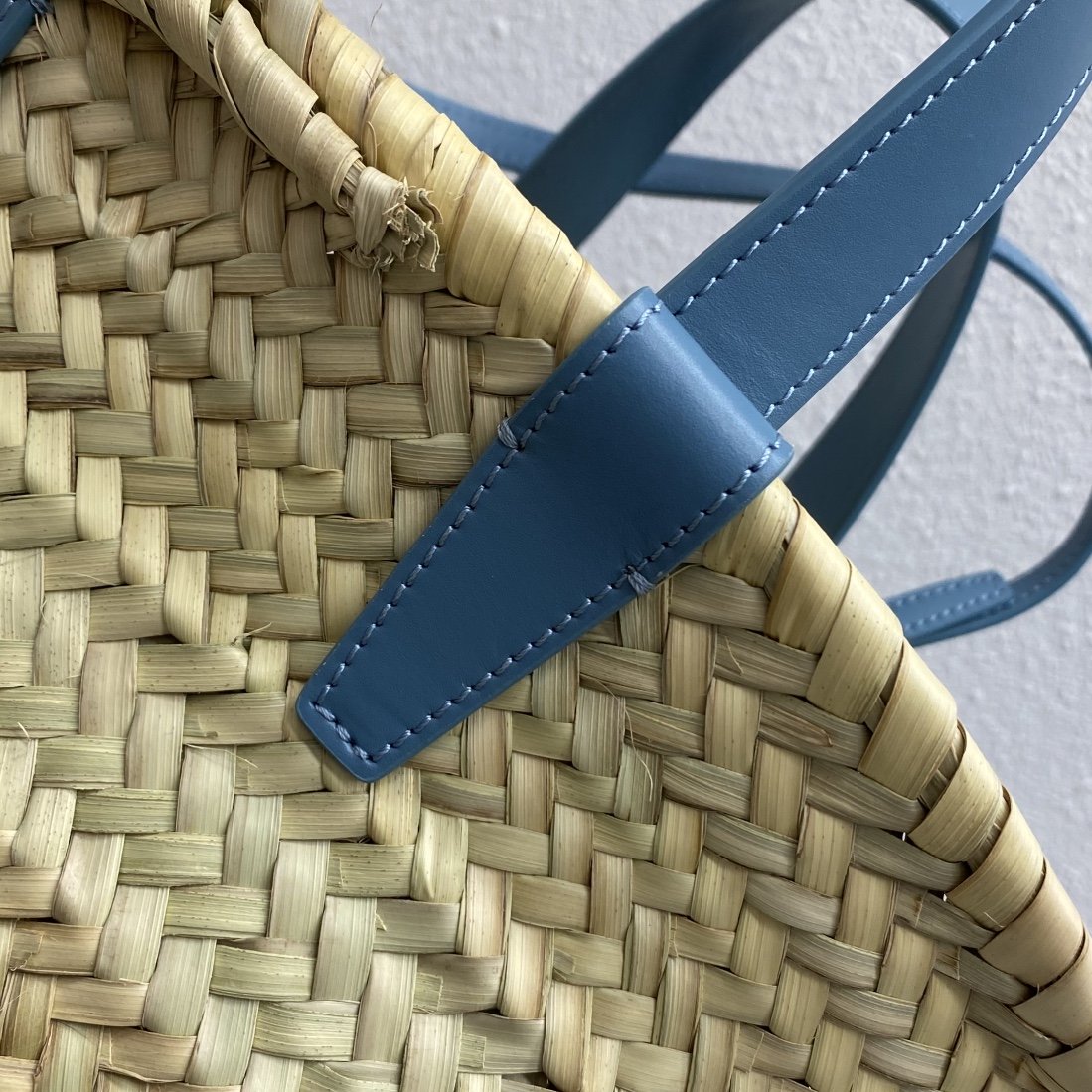 CE Teen Triomphe CE Classic Panier In Palm Leaves And Lizard Blue For Women 8in/20cm 