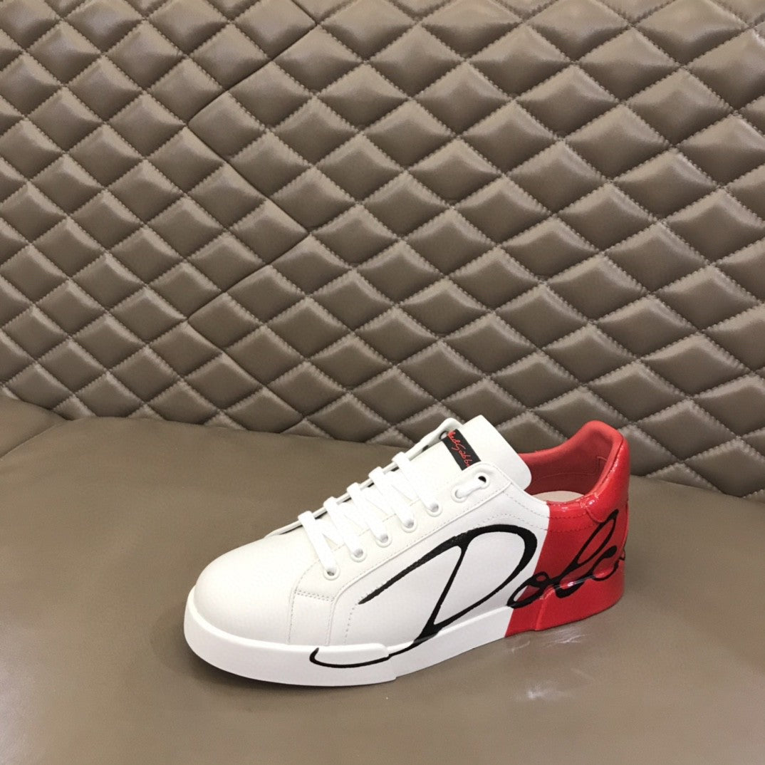 Dolce &amp; Gabbana Portofino Sneakers White/Red For Men DG Shoes