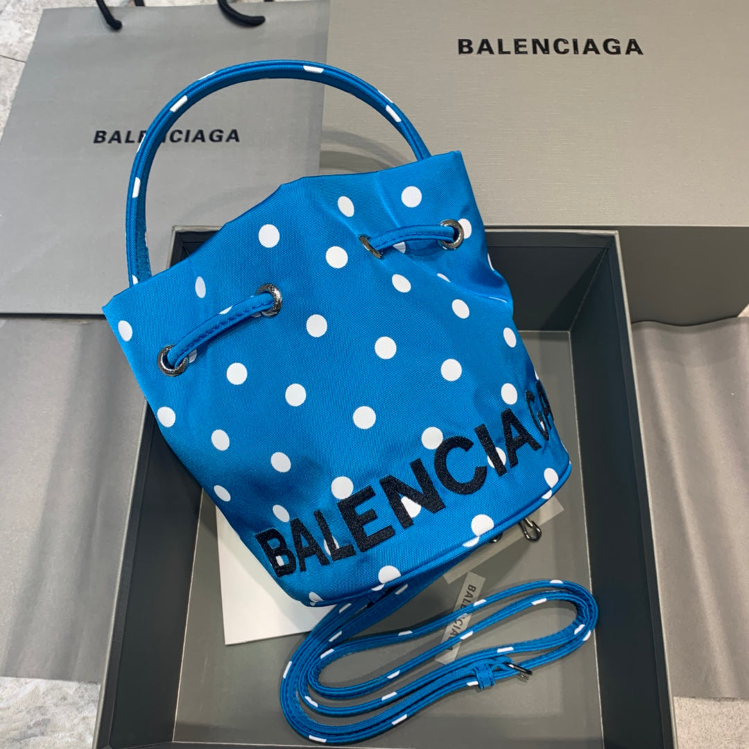 Balen Le Cagole Medium Bucket Bag In Blue, For Women,  Bags 11.8in/30cm