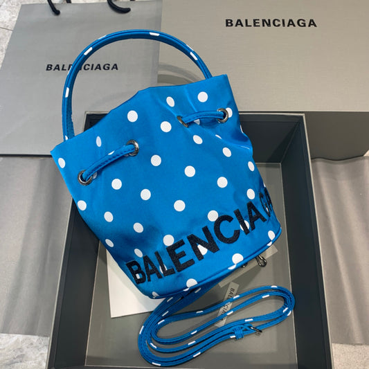 Balen Le Cagole Medium Bucket Bag In Blue, For Women,  Bags 11.8in/30cm