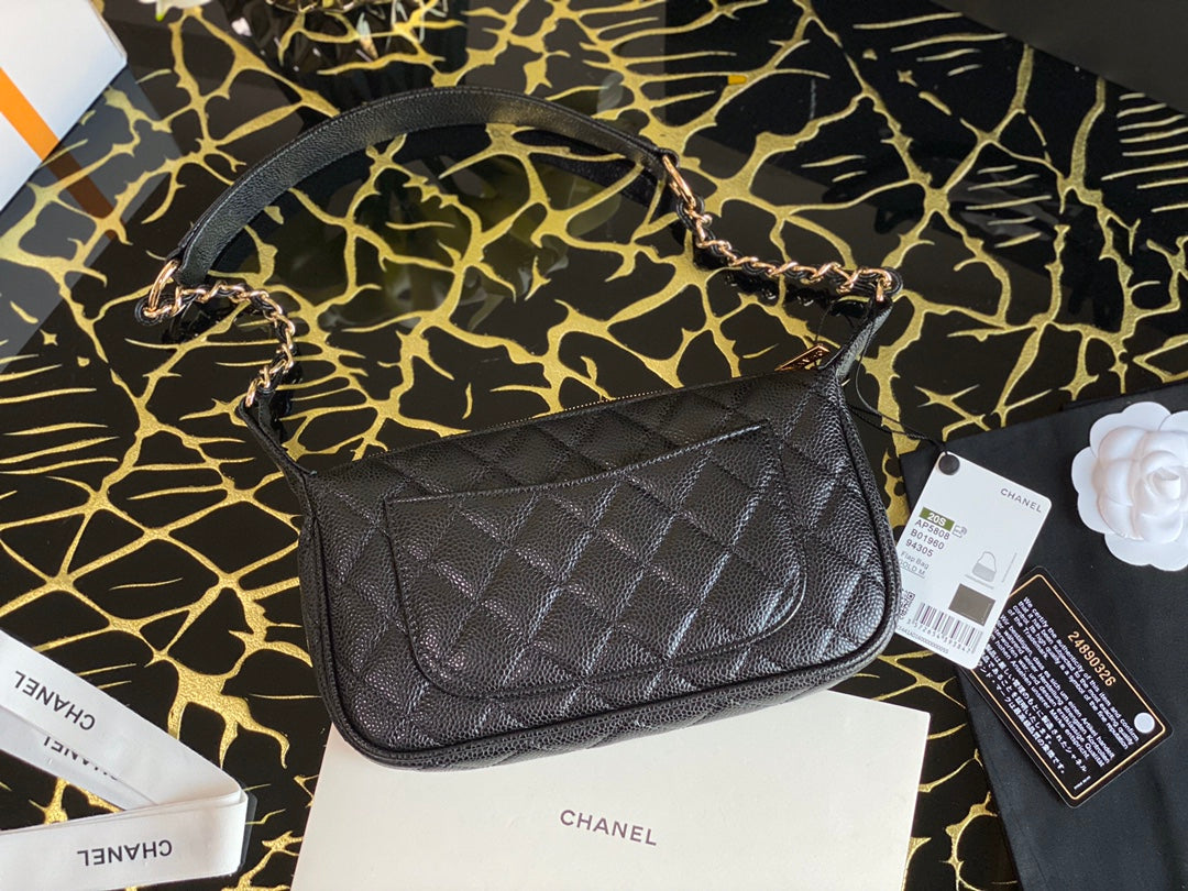 Chanel Classic Shoudlerbag Black For Women 9.8 in / 25 cm