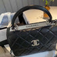 Chanel Classic Flap Bag Silver Hardware Black 9.8in/25cm