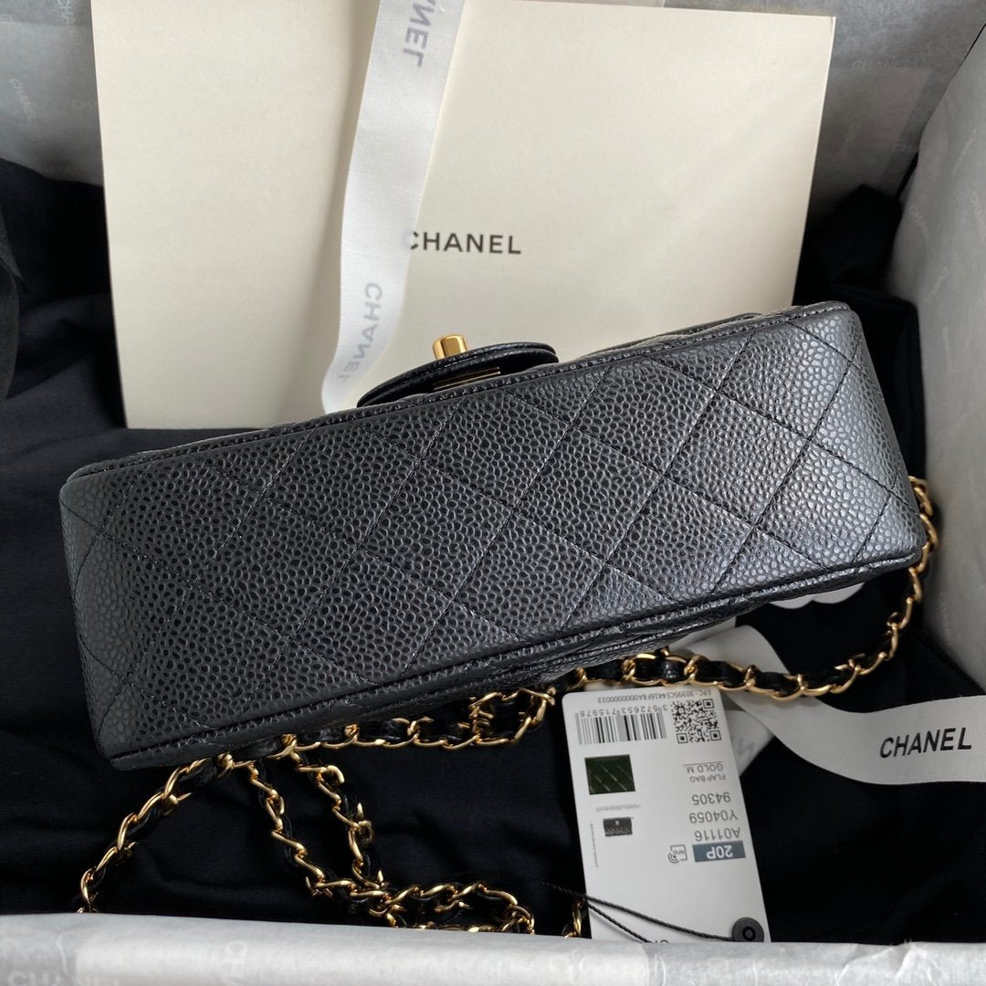 ChanelMini Classic Handbag Black For Women 6.7in/17cm