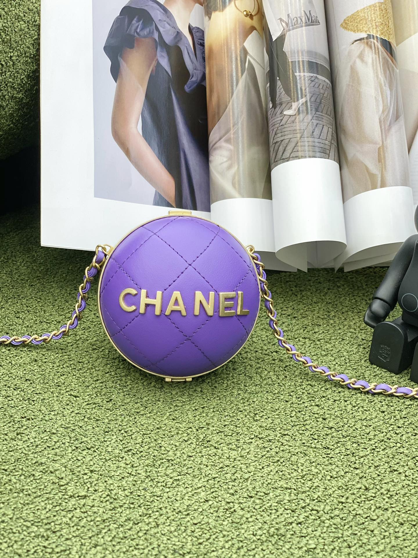 CHL Ball Bag Purple and Gold Chain Bag For Women 23.5cm/9.25in