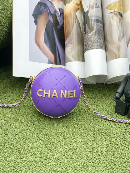 CHL Ball Bag Purple and Gold Chain Bag For Women 23.5cm/9.25in