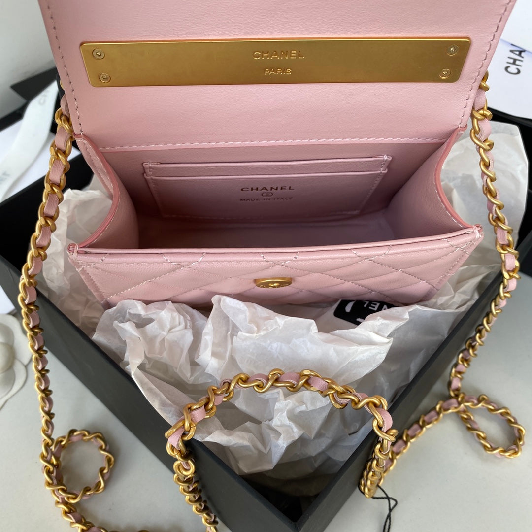 Chanel Clutch With Chain Gold Hardware PiNike For Women, Women&#8217;s Handbags, Shoulder Bags 5.7in/14.5cm