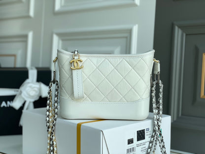 Chanel CO-CO Gabrielle Hobo Bag White For Women 7.8in/20cm